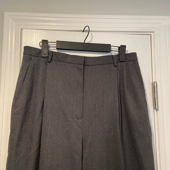 L.L. Bean Size 14 Gray Pleated Front Zip Up Wool Lined Dress Pants Trousers - Picture 4 of 12